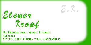 elemer kropf business card